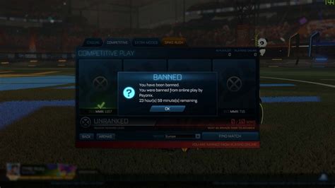 rocket league you are banned from playing online